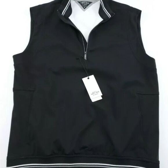 adidas adiPure Men's small 1/2 Zip Windbreaker Golf Vest Jacket Black NWT $130 - Picture 1 of 9